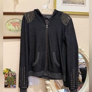 Miss Me Sz M Navy Blue Studded Hoodie. Y2K